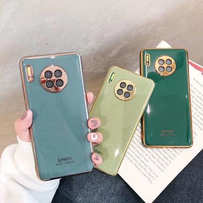 China For Huawei P20 P30 P40 Phone Case New Soft Gold Plated Plated TPU Cell Phone Case For Huawei P20 P30 P40 Pro Lite nova 3 Mate 20 30 4 5 6 3i 4E Case for sale