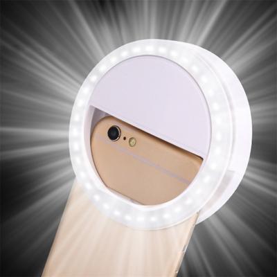 China Adjustable Universal Mobile Phone Selfie LED Ring Light Portable Flash Lens Selfie Lamp for sale