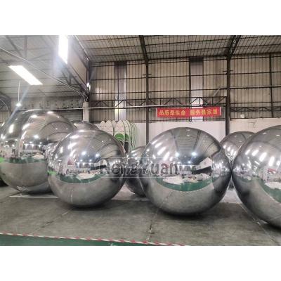 China Real Hengyuan Factory Images Exhibition Rade Big Decorative Mirror Sphere Custom Silver PVC Inflatable Mirror Ball for sale