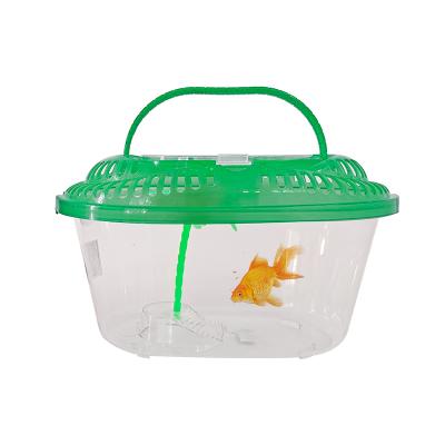 China Small Viable Transparent Portable Clear Plastic Fish Turtle Hamster Bowl Cultivating Tank for sale