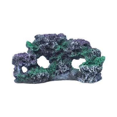 China Viable fish tank decoration simulation rock garden coral reef aquarium resin craft reef jewelry landscaping stone for sale