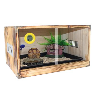 China Viable Solid Reptile Turtle Pet Box Lizard Hedgehog Box Heat Insulation Wooden Box for sale