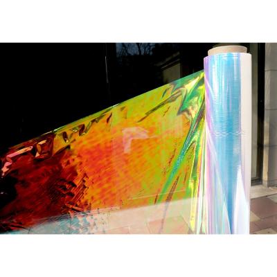 China 2019 moisture proof make rainbow iridescent pet rainbow self adhesive film Te koop