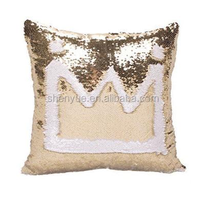 China Anti-Apnea Magic Reversible Magical Eco-friendly Chinese Creative Handmade Two-color PET Sequins Mermaid Pillow Two-tone Supplier 40x40cm for sale