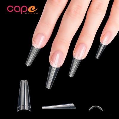 China Easy Apply Acrylic Nail Tips With Natural Shiny Artificial Nails Designs Nail Tips Maker 54# Stilettos Press On Nails for sale