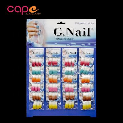 China Design Hot Sale Mix 6 Colors Polished Nail Art Artificial Fingernails Glossy Predesign Nail for sale