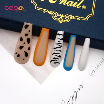 China Easy Apply Knail 24pcs Press On Nails Nail Art Supplies Multicolor Printing Nude Nails Long Ballerina for sale