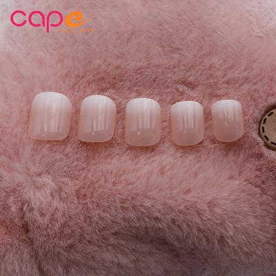 China Easy Apply New Arrival Finger Nail Knail Solid Color Solid Color Nail Decorative Nude Plastic Backing White French Manicure Nails for sale