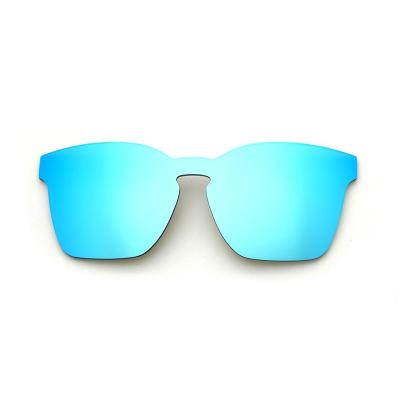 China Round Mirror Square Custom One Piece Sunglasses Glass Lenses for sale