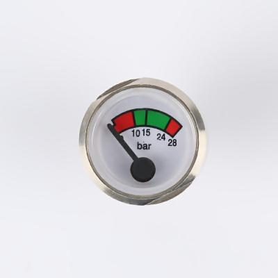 China Chrome Plated Brass Bourdon Tube Pressure Gauge 0-28bar For Fire Extinguisher for sale