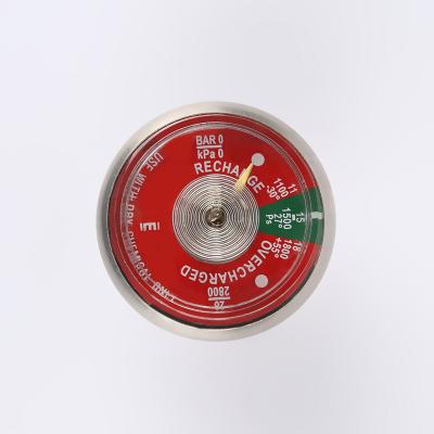 China Stainless Steel Case Brass Interna Bourdon Tube Pressure Gauges For Fire Extinguisher for sale