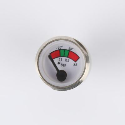 China Chrome Plated 23mm Brass Bourdon Tube Pressure Gauge For Fire Extinguisher for sale