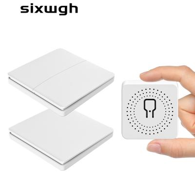 China Newest 16A 433Mhz No Need Battery 2022 Kinetic Power Remote Controller Wall Switch 2 Way Push Button Wireless Waterproof Lamp Switch for sale