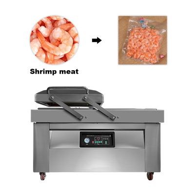 China Beverage small protabl double chamber chicken fish meat fruits and vegetables corn food home vacuum packing machine for sale