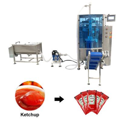 China Automatic Paste Ketchup Food Salad Vertical Packing Machine For Viscous Products With Complex Film for sale