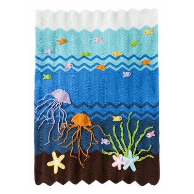 China Electric Custom Wind Beach Fun Ocean Fun Gift Crochet Blue Sea Animals Covers For Baby Toddler Crib for sale