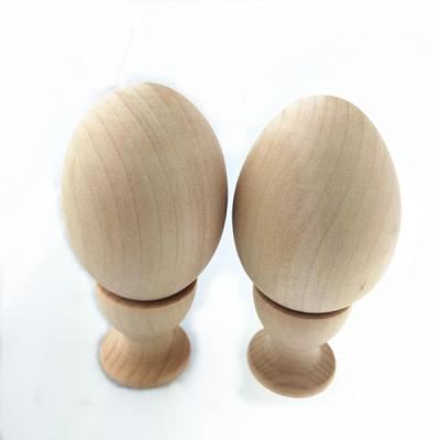 China DIY PLAY 2021 Simulation Diy Natural Wooden Graffiti Easter Egg Educational Toy For Kids for sale