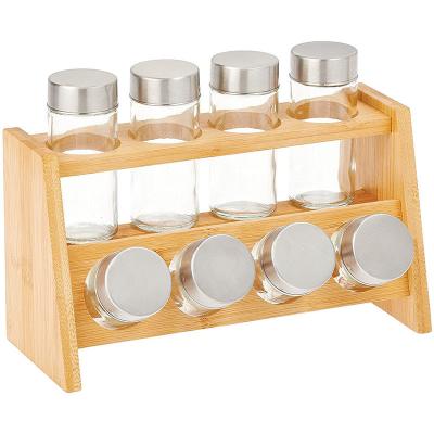 China Minimalist Bamboo Shelving Shelf Spice Buffet Storage Wooden Seasoning Rack for sale