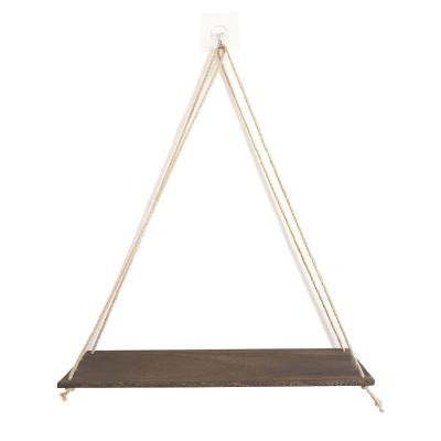 China Adjustable Wooden Macrame Shelves Bedroom Hanging Shelves Kids Room Swing Wall Ornamental Floating Shelf (Other) For Living Room for sale