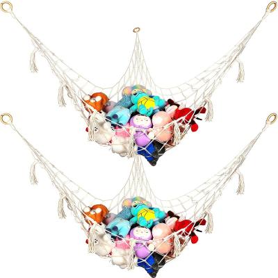 China Display Stand Organizer Net Large Size Child Storage Hammock Traditional Boho Plush Toy for sale