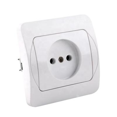 China 1 Strip Wall Socket ABS Panel 2 Pin Wall Outlet EU Residential / Multipurpose Wall Socket for sale