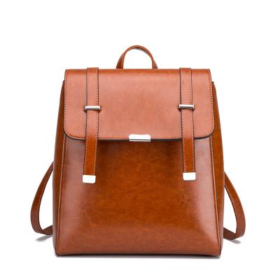 China Wholesale Custom Women Anti-theft Leather Trim Daily Backpack Shoulder Bags Girl's Use Large Capacity Backpack Bags for sale