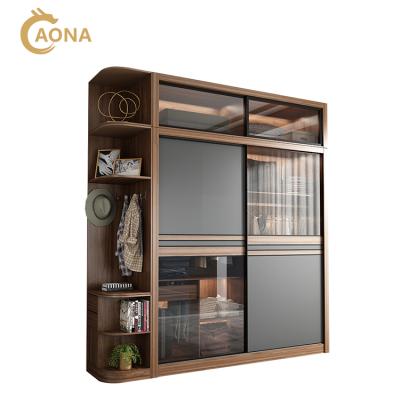 China Durable Modern Custom Aluminum Wooden Bedroom Wardrobe Cabinet for sale