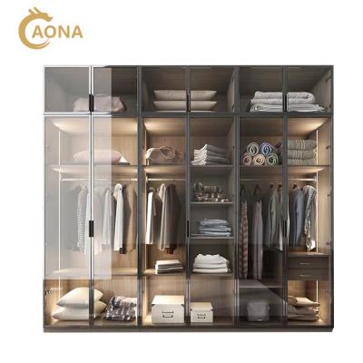 China Durable Simple Design 6 Doors Bedroom Wardrobe Wardrobe for sale