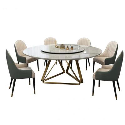 China Dining Room Furniture Set Luxury Dining Table Chair (Others New Design) 2022 Adjustable With Stainless Steel Marble Top Legs for sale