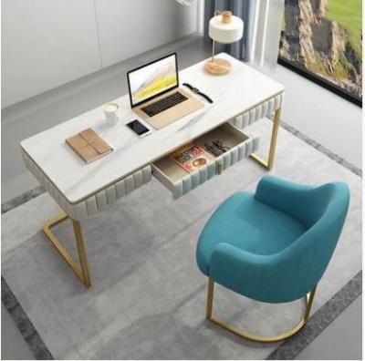 China Wholesale Modern Boss Chair Study Desk With Single Drawer (Height)Adjustable Furniture Wooden Marble Computer Table Panel Desk for sale