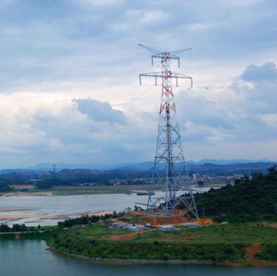 China Cross Q355/Q255 River Angel Power Steel Lattice Tower Steel Electric Pylon Transmission Tower for sale