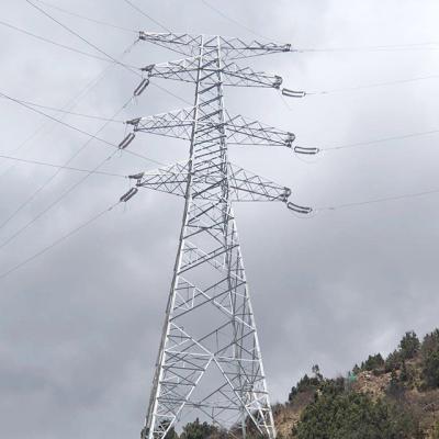 China Steel Q355 / Q255 110kv 132kv Galvanized Angel Steel Frame Power Tower Lattice Transmission Line for sale