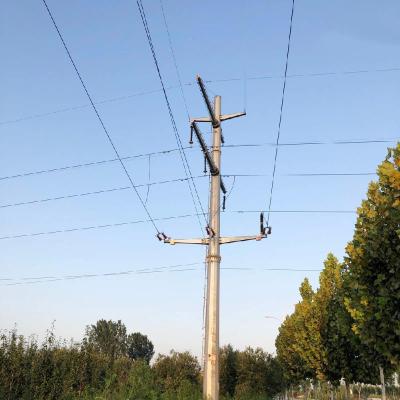 China Electric Power Transmission 33kV Hot Dip Galvanized Powder Coated Steel Pole Tower Transmission Line for sale