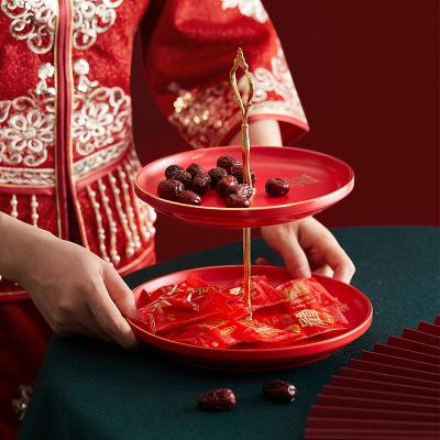 China Wholesale Simple Nordic Style Stocked 3 Layers Fruit Bowl Party Wedding Dessert Candy Cake Stand Tray Ceramic Luxury Family Living Room for sale