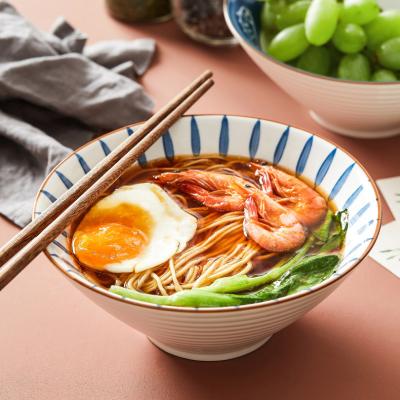 China Creativity Custom Logo Disposable Tableware Japanese Style Ramen Noodle Bowl Soup Bowl Fruit Dish White Ceramic Tableware For Restaurant for sale