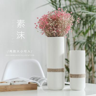 China Creative Nordic simple minimalist ceramic table vase flower living room plant desktop rack to decoration for sale