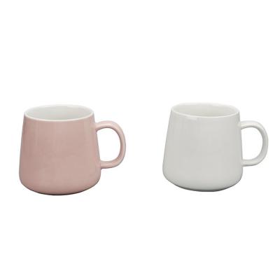 China Simple Modern Smooth Ceramic Coffee Mug Stocked For Coffee Latte Cappuccino Tea Cereal Cup With Round Handle for sale