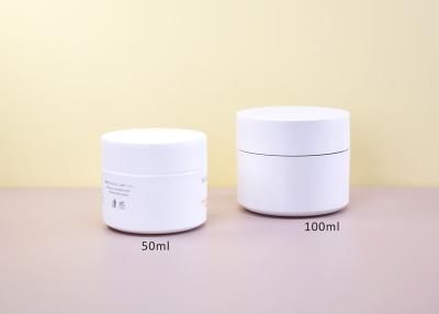 China Sustainable custom Double Wall Mono PP 50ml 100ml Plastic Jar For Skincare Face Body Cream In Classic Round Shape for sale