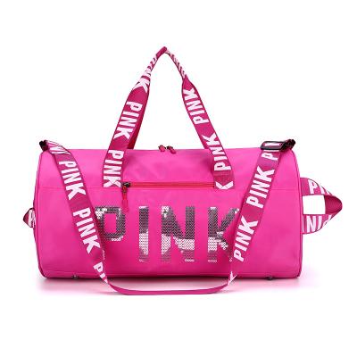 China Fashion Custom Fashion Women Girl Outdoor Activities Travel Bags Luggage Sport Pink Tote Beach Duffel Bag for sale