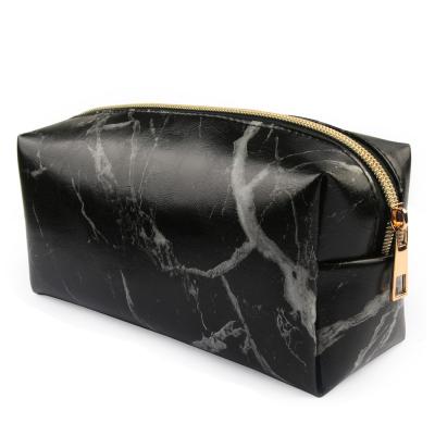 China Wholesale Durable Square Shape Marble Printing PU Leather Handbag Women Purse Ladies Clutch Beauty Cosmetic Pouch for sale