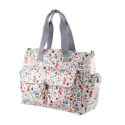 China Custom Portable Baby Diaper Bag Mummy Bag Water Resistant Polyester Outdoor Travel Tote Maternity Bag for sale