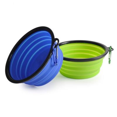 China Sustainable Collapsible Collapsible Water Silicone Drinking Bowl Pet Bowl For Camping for sale