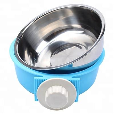 China Plastic Food Bowl Water Cage Sustainable Dog Bowl Stainless Steel Dog Bowl Kennel Bird Feeder for sale