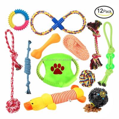 China Wholesale Viable 12 Pack Dog Rope Toys Durable Chew Dog Toy Set Interactive Dog Toy for sale