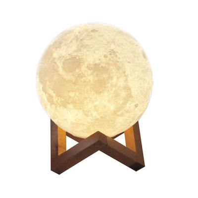 China Smart Light Sensor Control 3D LED Night Light Moon Shape Led Night Light 3D Printing Moon Lamp White Dimmable, Warm And Cool Touch Control for sale