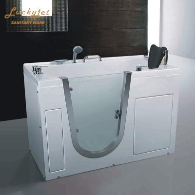 China Small durable acrylic transparent whirlpool corner bathtub for the elderly and disabled for sale