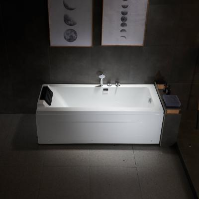 China Durable White Freestanding Rectangle Acrylic Whirlpool SPA Bath Massage Tub for sale