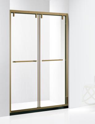 China Modern Design Eco - Friendly Brushed Gold Frame Stainless Steel Shower Room for sale