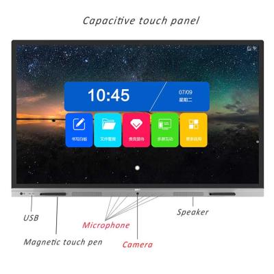 China Lecture / Teaching Camera Microphone Embeded Android 8.0 Capacitive Smart Touch Interactive Panel For Online Teaching for sale