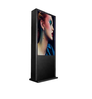 China 55 Inch Stand Alone LCD Touch Screen Outdoor Interactive Advertising Kiosk Waterproof Anti-glare Advertising Machine 2000nits zu verkaufen